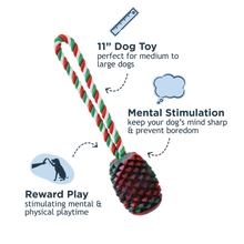 Load image into Gallery viewer, Tall Tails Holiday Rubber Pinecone with Rope