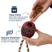 Load image into Gallery viewer, Tall Tails Holiday Rubber Pinecone with Rope