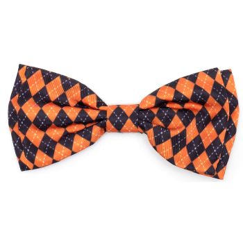 The Worthy Dog Halloween Argyle Bow Tie