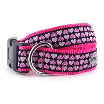 The Worthy Dog Hearts Collar (Black)