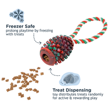 Load image into Gallery viewer, Tall Tails Holiday Rubber Pinecone with Rope
