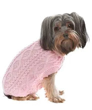 Load image into Gallery viewer, Parisian Pet Cable Knit Sweater - Pink
