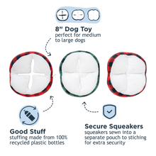 Load image into Gallery viewer, Tall Tails Holiday Plaid Ball Plush Puzzle
