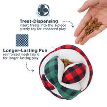 Load image into Gallery viewer, Tall Tails Holiday Plaid Ball Plush Puzzle
