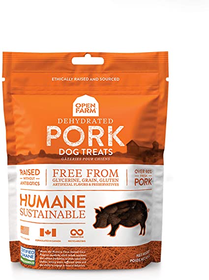 Open Farms Dog Treat Dehydrated Pork 4.5 oz
